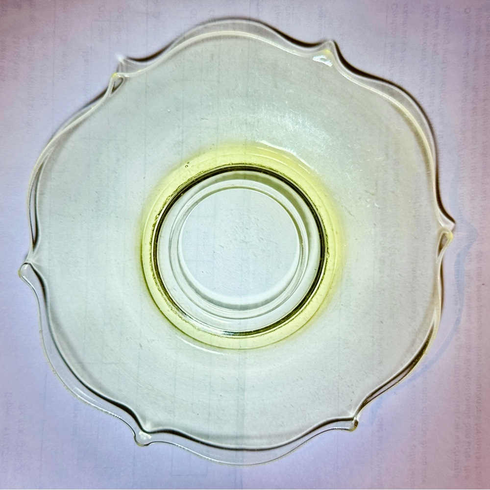 Lancaster Glass Topaz Yellow Salad Dessert Plate Depression Glass